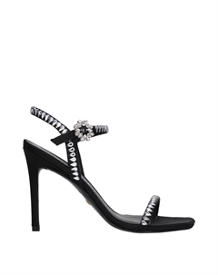 Стюарт Вайцман Женские сандалии из сатина, черный Stuart weitzman