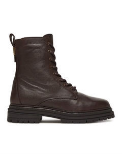 Ботильоны на шнуровке Th Plaque Pebble Lace Boot Warm FW0FW08767, коричневый Tommy hilfiger