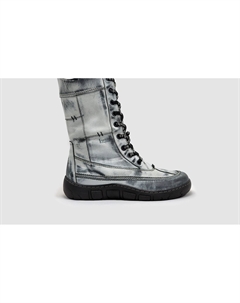 Женские высокие кожаные сапоги на молнии Original в белом цвете Kcr group