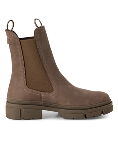 Tamaris женские высокие челси-ботфорты Dune Taupe из коричневой кожи на подтяжке Tmrs