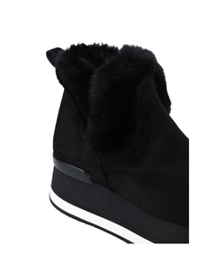 Ботильоны с искусственным мехом, черный Hogan
