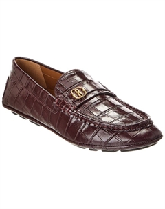 Кожаные лоферы Keeper с тиснением под крокодила, коричневый Bally