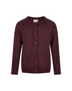 Детский кардиган с пуговицами в блестках цвета инжира, Fig Glitter Minymo®