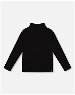 Супермягкий ребристый топ с высоким воротником черный Deux par deux