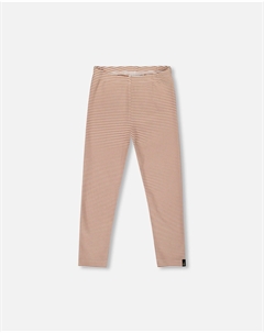 Риб полосатые леггинсы бежевые и цвета слоновой кости Deux par deux