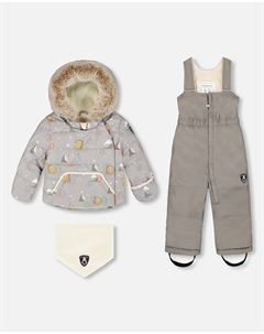 Двухкомплектный детский комбинезон серый Deux par deux