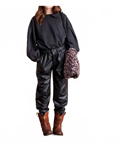 Черные брюки из искусственной кожи Tocotò vintage