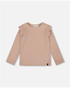 Рубашка в полоску бежевая и молочная Deux par deux