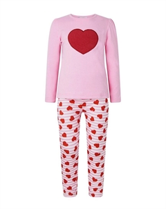 Рэйчел Райли Полосатый комплект с сердечками, розовый Rachel riley