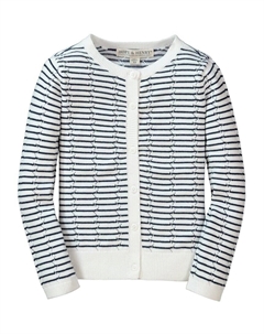 Кардиган с ажурной вязкой, синий Hope & henry