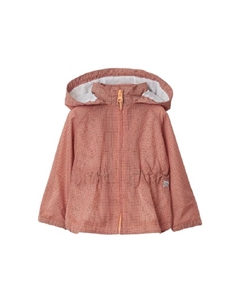 Детское пальто с капюшоном в клетку, коралловый Burberry