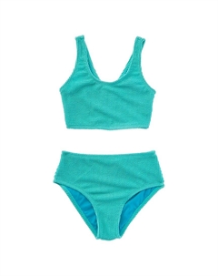 2pc Бралетт и плавки с высокой талией, зеленый Beach lingo