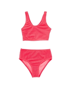 2pc Бралетт и плавки с высокой талией, розовый Beach lingo