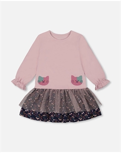 Двухслойное платье пыльно-розового цвета Deux par deux