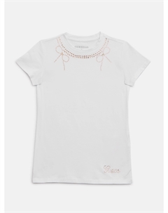 Нора с стразами и лентами футболка, белый Guess factory