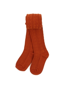 Колготки для девочек с косичкой, однотонные, в стиле бохо, Rust Leveret