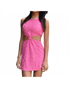 Розовое платье с узлом в горошек для девочки Zoey