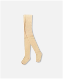 Вязаные колготки бежевого цвета Deux par deux