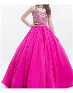 Бальное платье с лифом, расшитым бисером, цвета фуксии, фуксия Rachel allan