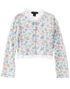 Кардиган с рубчиком 2x2, белый Flowers by zoe