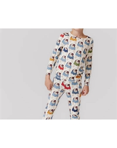 Детский пижамный комплект из бамбука Bulldogs, Bulldogs Pink chicken