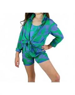 Детская пляжная рубашка Summer Vibes в сине-зеленом цвете Compania fantastica