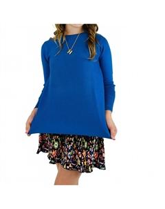 Детский вязаный свитер свободного кроя в королевском синем Compania fantastica