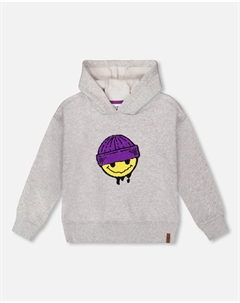 Толстовка с капюшоном из флиса Светло-серый меланж Deux par deux