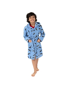 Детский флисовый халат с капюшоном Penguin для праздников, Penguin Leveret