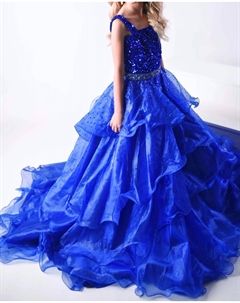 Платье для девочек с каскадными рюшами в королевском стиле, Royal Ava presley