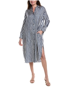 Теория Оверсайз Макси Платье-рубашка, синий Theory