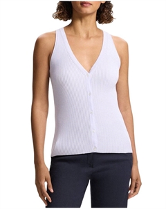 Теория Слим Риб Свитер Жилет, синий Theory