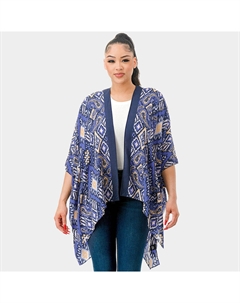 Кимоно пончо, синий Truedames