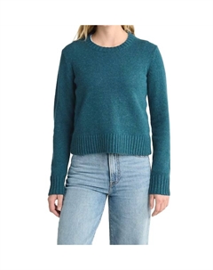 Женский свитер с круглой горловиной в глубоком цвете морской волны, Deep Teal Pendleton