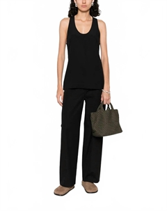 Брюки с асимметричным швом черные Toteme