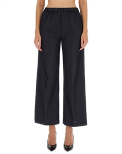 Широкие брюки из шерсти свободного кроя, синий Aspesi