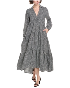 Майкл Майкл Корс Поп Чита Силк-Бленд Макси Платье, белый Michael michael kors