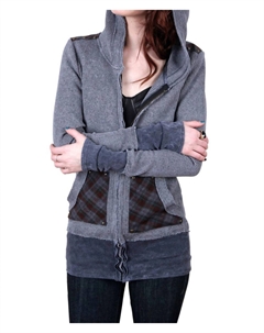 Сиэтлская термофутболка с капюшоном 90-х в винтажном древесно-угольном цвете, серый Tough luv