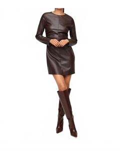 Искусственная кожа Мини-платье Ziggy в коричневом цвете Fifteen twenty
