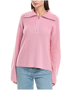 Кашемировый пуловер с молнией на четверть, розовый The cashmere project
