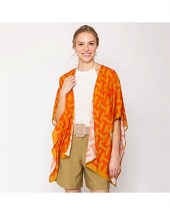 Геометрический пончо-руана, оранжевый Truedames