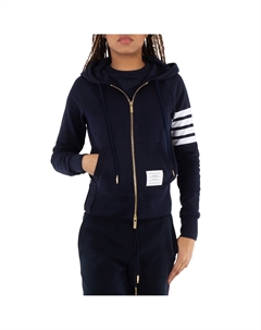 Том Браун Синяя худи с четырьмя полосками на молнии Thom browne