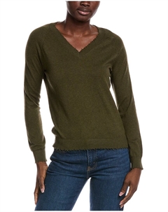 Минни Роуз Свитер из кашемировой смеси с рваным краем, зеленый Minnie rose