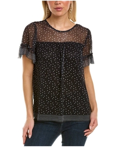 Макс Студио Вязаный сетчатый топ, черный Max studio