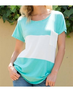 Туника из микс-вязаного топа цвета мяты, мятный E. luna