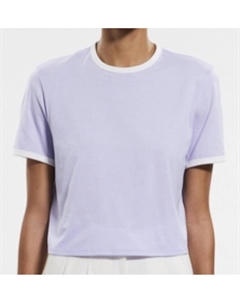 Женский топ с контрастной отделкой в мягком ирисе и белом Theory