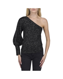 Женский металлизированный шерстяной пуловер, черный 7 for all mankind