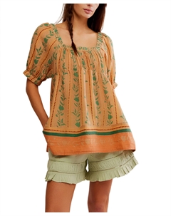 Санторини принтованная туника в комбинации бриошь, Brioche Combo Free people