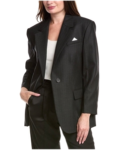 Сандро блейзер из смесовой шерсти, черный Sandro