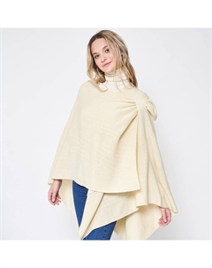 Сплошной пончо руана с плечевым ремнем, слоновая кость Truedames